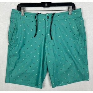 Lululemon Commission Swim Board Shorts Mens 34 Teal Green Blue Trunks Zip Pocket